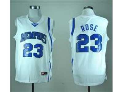 NBA NCAA Memphis Tigers Derrick Rose #23 white College Throwback Jersey
