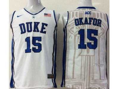 NCAA Blue Devils #15 Jahlil Okafor Royal white Basketball Stitched Jerseys