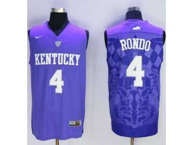NCAA Kentucky Wildcats #4 Rajon Rondo Blue Basketball Stitched Jersey