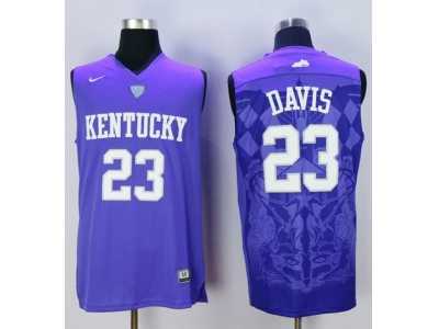NCAA Men Kentucky Wildcats #23 Anthony Davis Blue Basketball Stitched Jersey