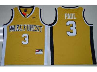 Wake Forest Demon Deacons #3 Chris Paul Gold Basketball Stitched NCAA Jersey