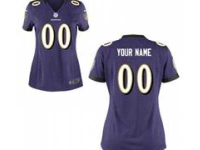 Women''s Nike Baltimore Ravens Customized Game Team purple Jerseys