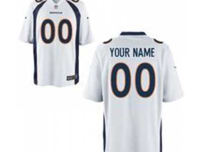 Men's Nike Denver Broncos Customized Game White Jerseys