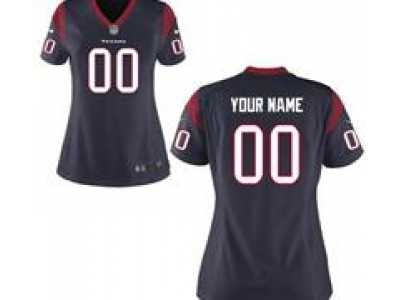 Women's Nike Houston Texans Customized Game Team D.blue Jerseys