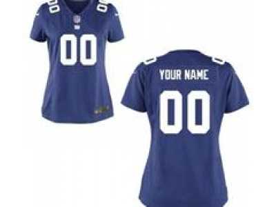 Women's Nike New York Giants Customized Game Team blue Jerseys