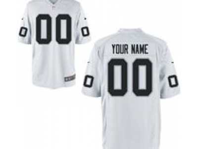 Men's Nike Oakland Raiders Customized Game White Jerseys