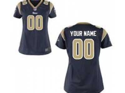 Women's Nike St. Louis Rams Customized Game Team D.blue Jerseys