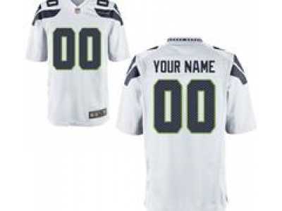 Men's Nike Seattle Seahawks Customized Game White Jerseys