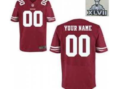 2013 Super Bowl XLVII Men s Nike San Francisco 49ers Customized Red Jerseys(Elite)