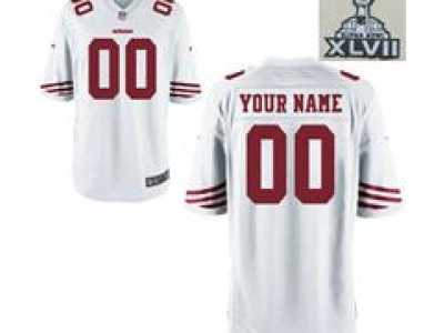 2013 Super Bowl XLVII Men s Nike San Francisco 49ers Customized white Jerseys(Game)