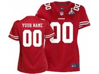 2013 Super Bowl XLVII Nike Women San Francisco 49ers Customized Game red Jerseys