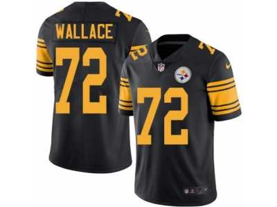 Men Nike Pittsburgh Steelers #72 Cody Wallace Black Color Rush Limited Jersey