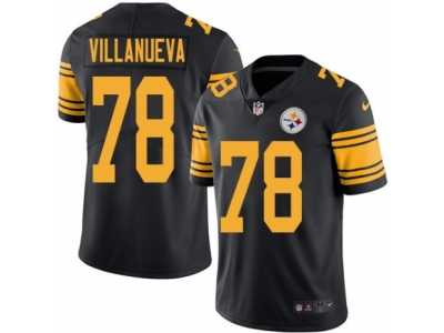 Men Nike Pittsburgh Steelers #78 Alejandro Villanueva Black Color Rush Limited Jersey