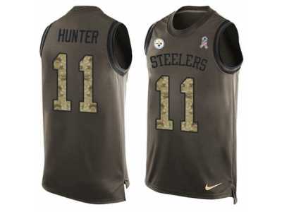 Men's Nike Pittsburgh Steelers #11 Justin Hunter Limited Green Salute to Service Tank Top NFL Jersey