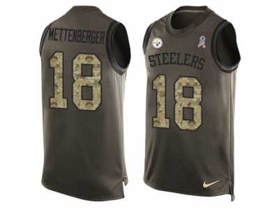 Men's Nike Pittsburgh Steelers #18 Zach Mettenberger Limited Green Salute to Service Tank Top NFL Jersey