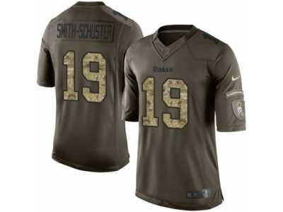 Men's Nike Pittsburgh Steelers #19 JuJu Smith-Schuster Limited Green Salute to Service NFL Jersey