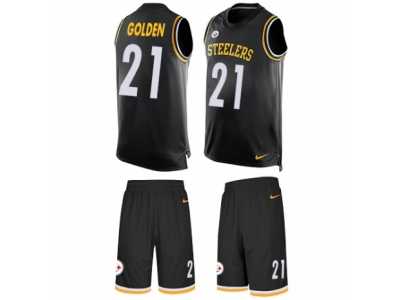 Men's Nike Pittsburgh Steelers #21 Robert Golden Limited Black Tank Top Suit NFL Jersey