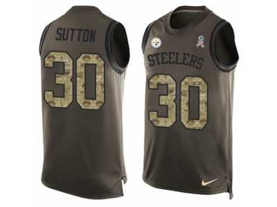 Men's Nike Pittsburgh Steelers #30 Cameron Sutton Limited Green Salute to Service Tank Top NFL Jersey