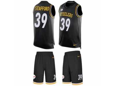 Men's Nike Pittsburgh Steelers #39 Daimion Stafford Limited Black Tank Top Suit NFL Jersey