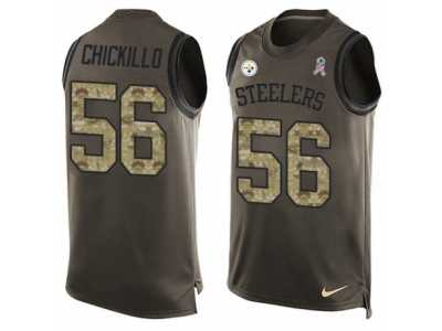 Men's Nike Pittsburgh Steelers #56 Anthony Chickillo Limited Green Salute to Service Tank Top NFL Jersey