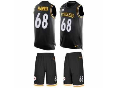 Men's Nike Pittsburgh Steelers #68 Ryan Harris Limited Black Tank Top Suit NFL Jersey