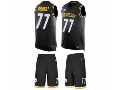 Men's Nike Pittsburgh Steelers #77 Marcus Gilbert Limited Black Tank Top Suit NFL Jersey