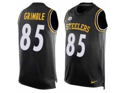 Men's Nike Pittsburgh Steelers #85 Xavier Grimble Limited Black Player Name & Number Tank Top NFL Jersey