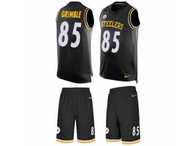 Men's Nike Pittsburgh Steelers #85 Xavier Grimble Limited Black Tank Top Suit NFL Jersey