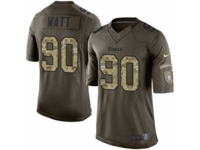 Men's Nike Pittsburgh Steelers #90 T. J. Watt Limited Green Salute to Service NFL Jersey