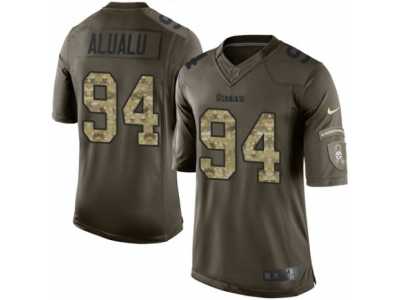 Men's Nike Pittsburgh Steelers #94 Tyson Alualu Limited Green Salute to Service NFL Jersey