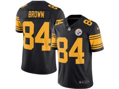Men's Pittsburgh Steelers #84 Antonio Brown Nike Black Color Rush Limited Jersey