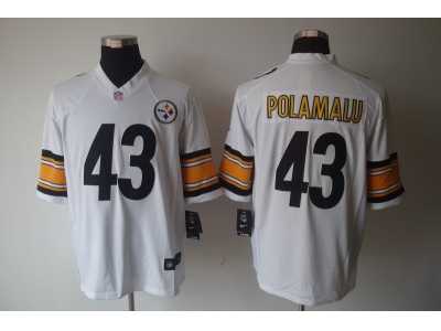 Nike NFL Pittsburgh Steelers #43 Troy Polamalu white Jerseys(Limited)