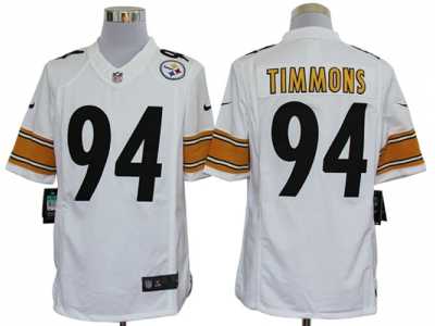 Nike NFL Pittsburgh Steelers #94 Lawrence Timmons White Jerseys(Limited)