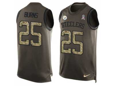 Nike Pittsburgh Steelers #25 Artie Burns Green Men's Stitched NFL Limited Salute To Service Tank Top Jersey