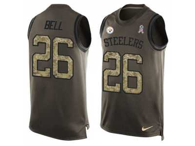 Nike Pittsburgh Steelers #26 Le'Veon Bell Green Men's Stitched NFL Limited Salute To Service Tank Top Jersey