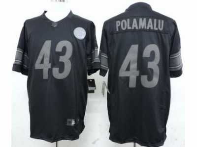 Nike Pittsburgh Steelers #43 Troy Polamalu Black Jerseys(Drenched Limited)