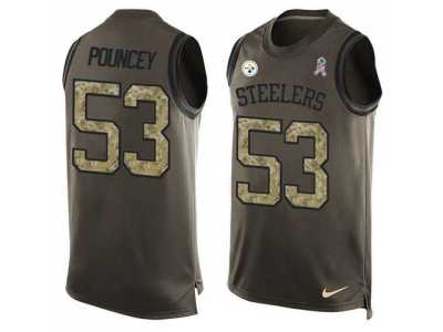 Nike Pittsburgh Steelers #53 Maurkice Pouncey Green Men's Stitched NFL Limited Salute To Service Tank Top Jersey