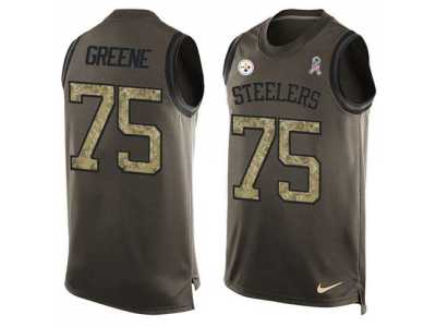 Nike Pittsburgh Steelers #75 Joe Greene Green Men's Stitched NFL Limited Salute To Service Tank Top Jersey