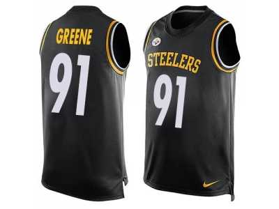 Nike Pittsburgh Steelers #91 Kevin Greene Black Team Color Men's Stitched NFL Limited Tank Top Jersey