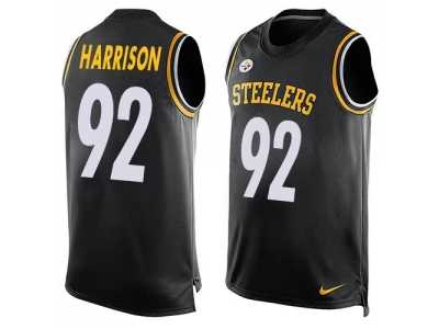 Nike Pittsburgh Steelers #92 James Harrison Black Team Color Men's Stitched NFL Limited Tank Top Jersey