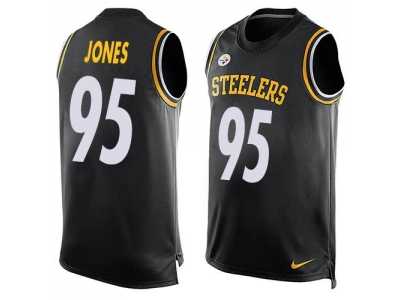 Nike Pittsburgh Steelers #95 Jarvis Jones Black Team Color Men's Stitched NFL Limited Tank Top Jersey