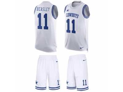 Men's Nike Dallas Cowboys #11 Cole Beasley Limited White Tank Top Suit NFL Jersey