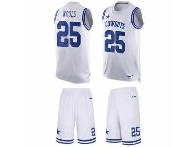 Men's Nike Dallas Cowboys #25 Xavier Woods Limited White Tank Top Suit NFL Jersey
