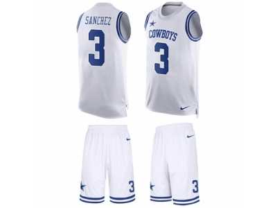 Men's Nike Dallas Cowboys #3 Mark Sanchez Limited White Tank Top Suit NFL Jersey