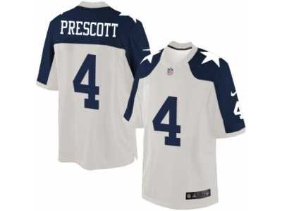 Men's Nike Dallas Cowboys #4 Dak Prescott Limited White Throwback Alternate NFL Jersey