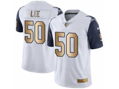 Men's Nike Dallas Cowboys #50 Sean Lee Limited White Gold Rush NFL Jersey