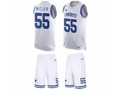 Men's Nike Dallas Cowboys #55 Rolando McClain Limited White Tank Top Suit NFL Jersey