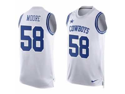 Men's Nike Dallas Cowboys #58 Damontre Moore Limited White Player Name & Number Tank Top NFL Jersey