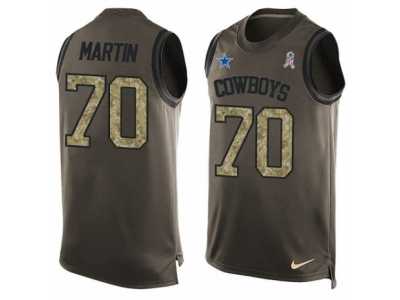 Men's Nike Dallas Cowboys #70 Zack Martin Limited Green Salute to Service Tank Top NFL Jersey