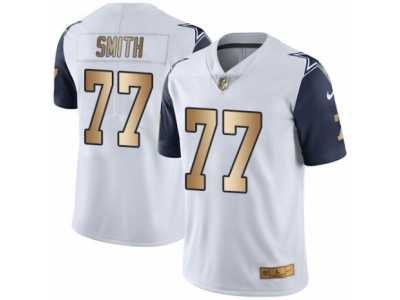 Men's Nike Dallas Cowboys #77 Tyron Smith Limited White Gold Rush NFL Jersey